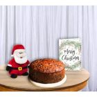 Rum N Raisin Cake With Santa Soft Toy With Christmas Greeting Card